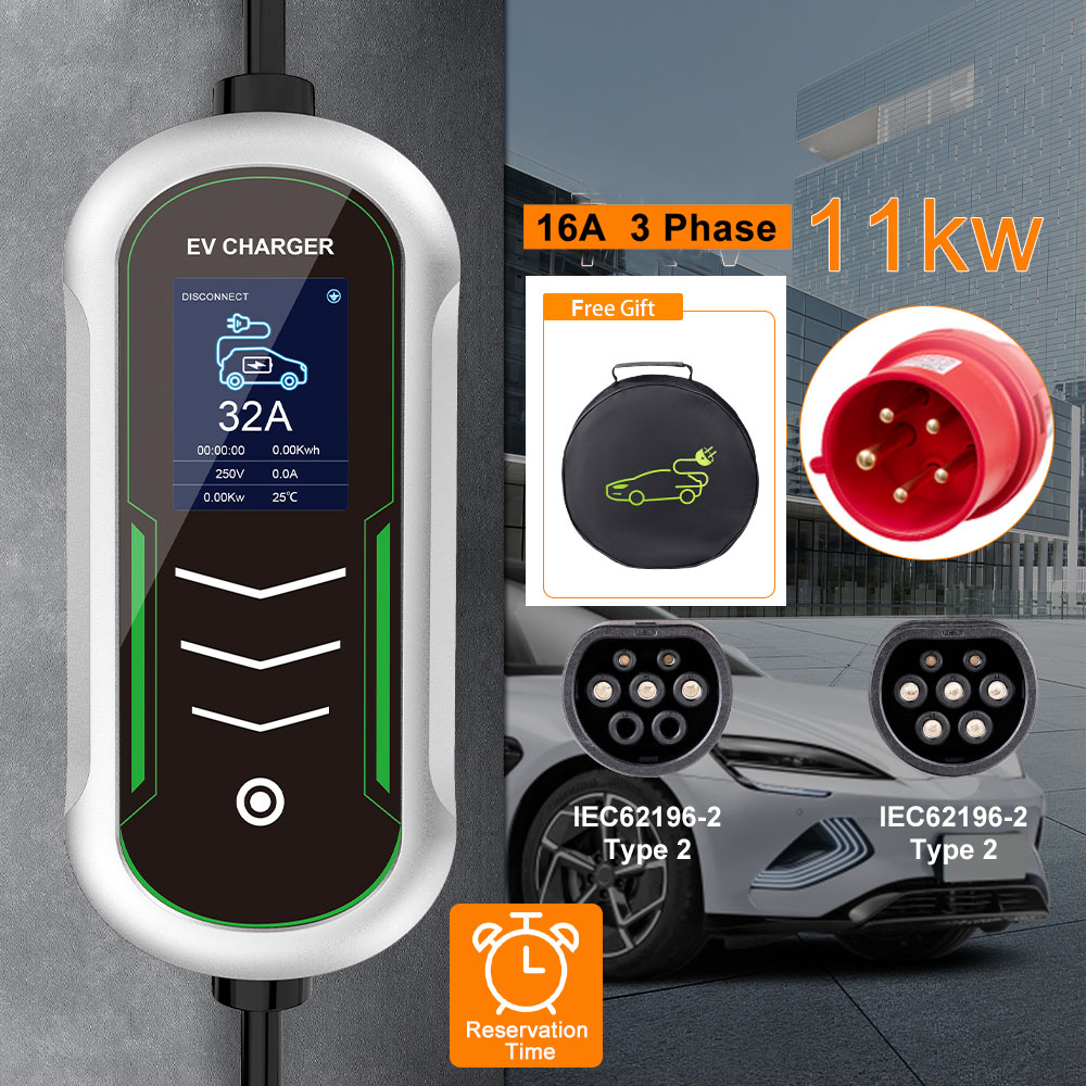 IPENGEN 11KW EV شاحن محمول Typ - مراجعة Type 2 Portable Ev Charger 11Kw Cee وسعره