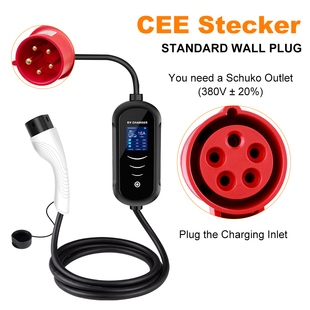 شاحن محمول IPENGEN للسيارة الك - مراجعة Type 2 Portable Ev Charger 11Kw Cee وسعره
